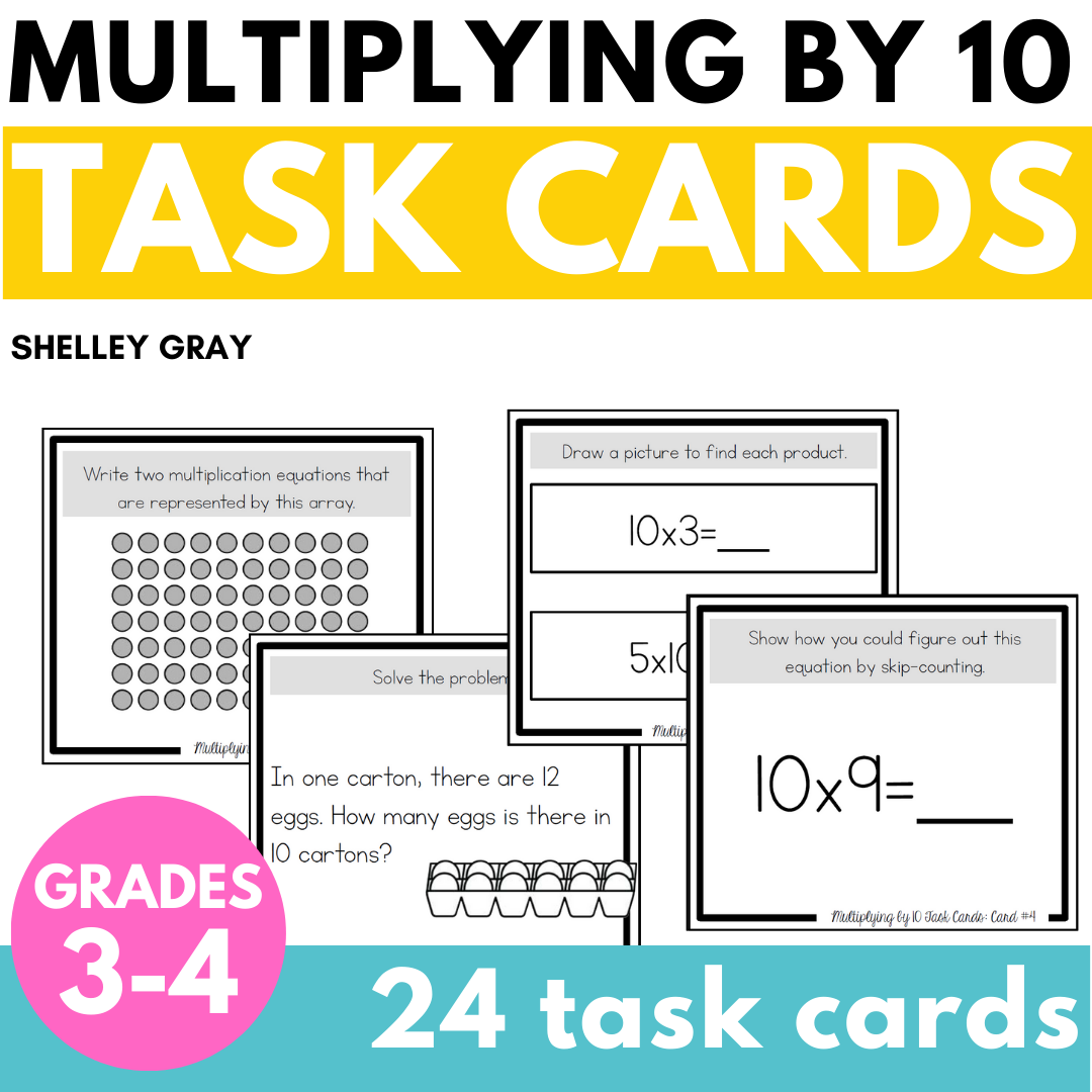 Multiplication Task Cards - x10 Multiplication Facts – Shelley Gray ...