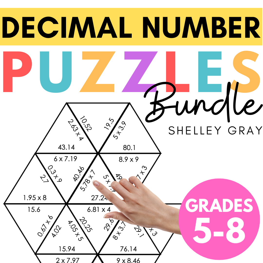 Decimal Number Puzzles (Tarsia Puzzles, Mazes, & More) BUNDLE
