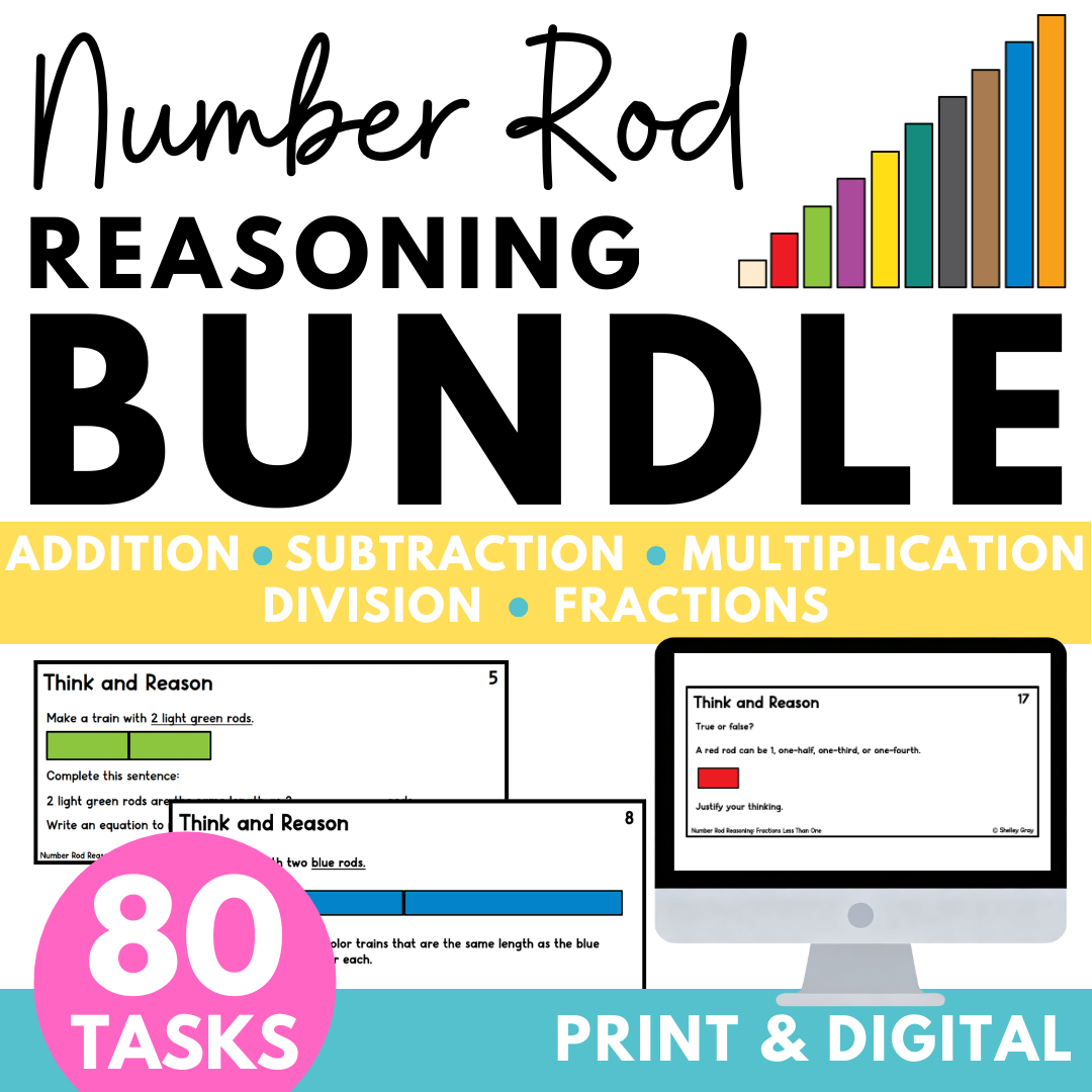 Number Rod (Cuisenaire Rod) Reasoning Tasks Bundle - Math Manipulative Tasks