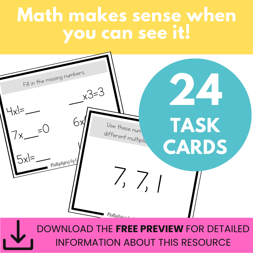 Multiplication Task Cards - x0 and x1 Multiplication Facts