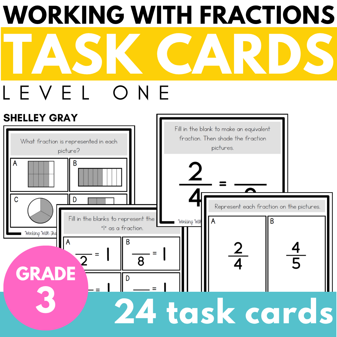 Fractions Task Cards - Small Group or Independent Fraction Practice