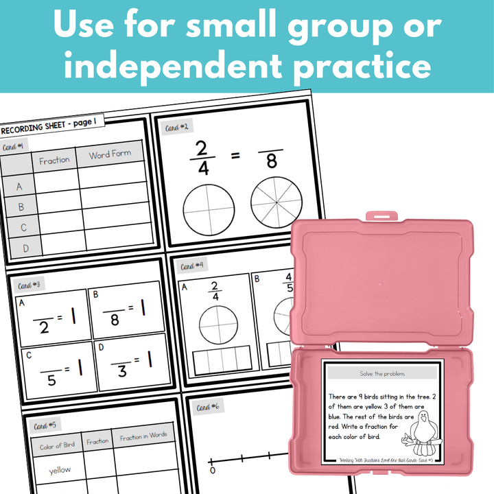 Fractions Task Cards - Small Group or Independent Fraction Practice