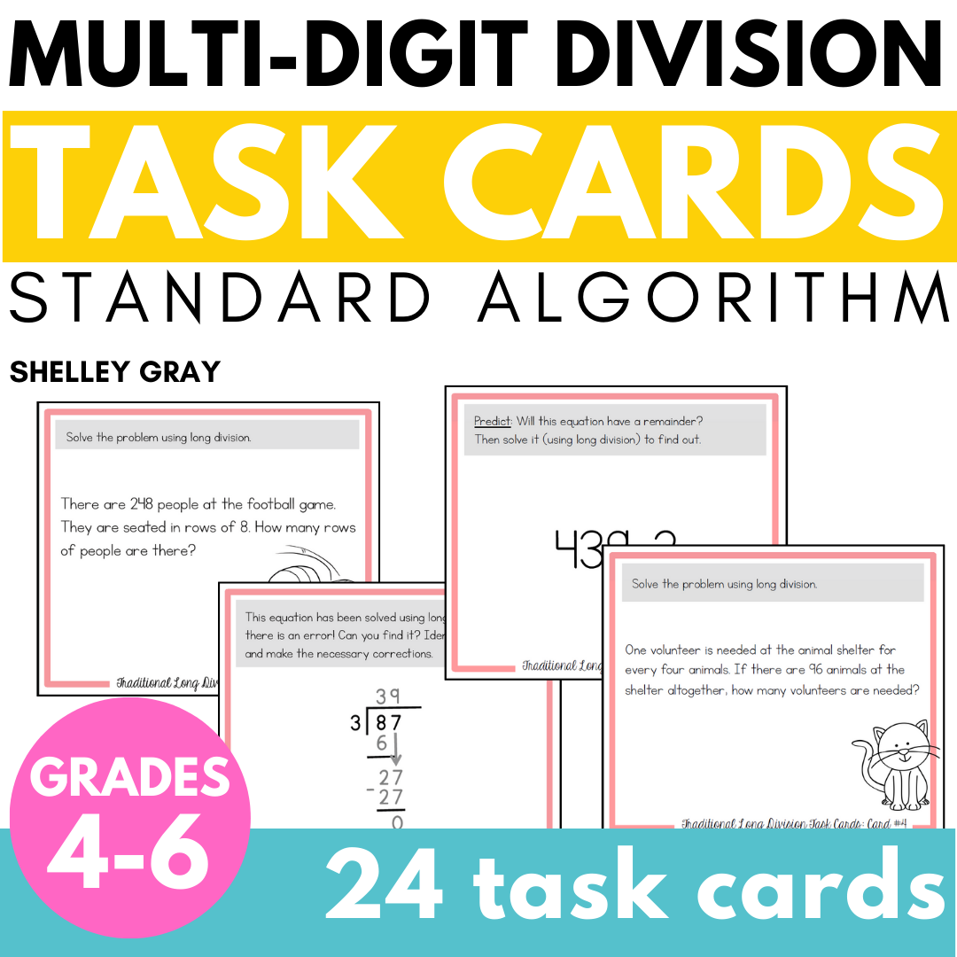 Long Division Task Cards - Standard Algorithm – Shelley Gray Teaching
