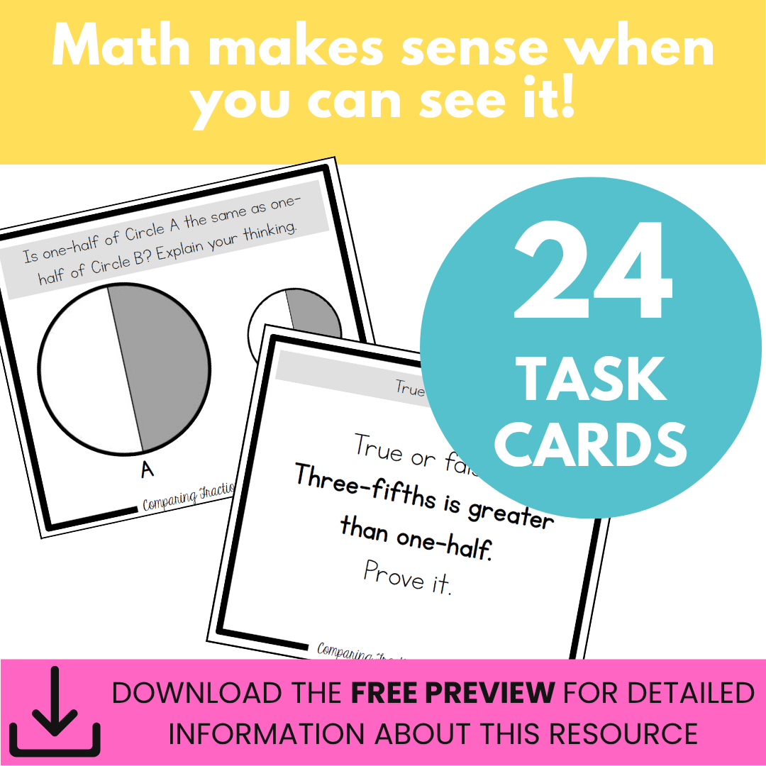 Comparing Fractions Task Cards - Fraction Practice
