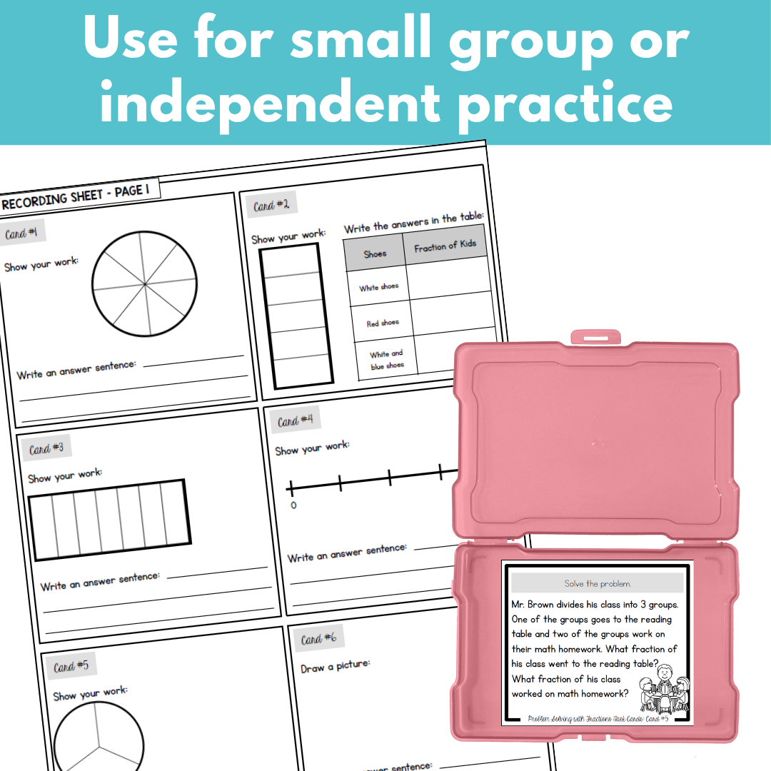 Fractions Problem Solving Task Cards - Fraction Practice