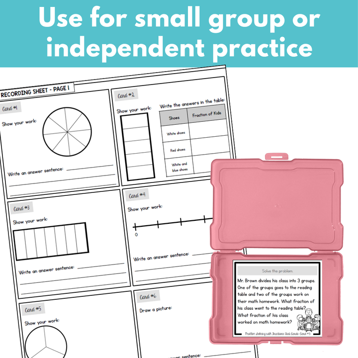 Fractions Problem Solving Task Cards - Fraction Practice