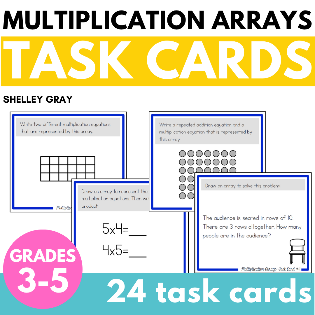 Multiplication Arrays Task Cards for Basic Multiplication Facts