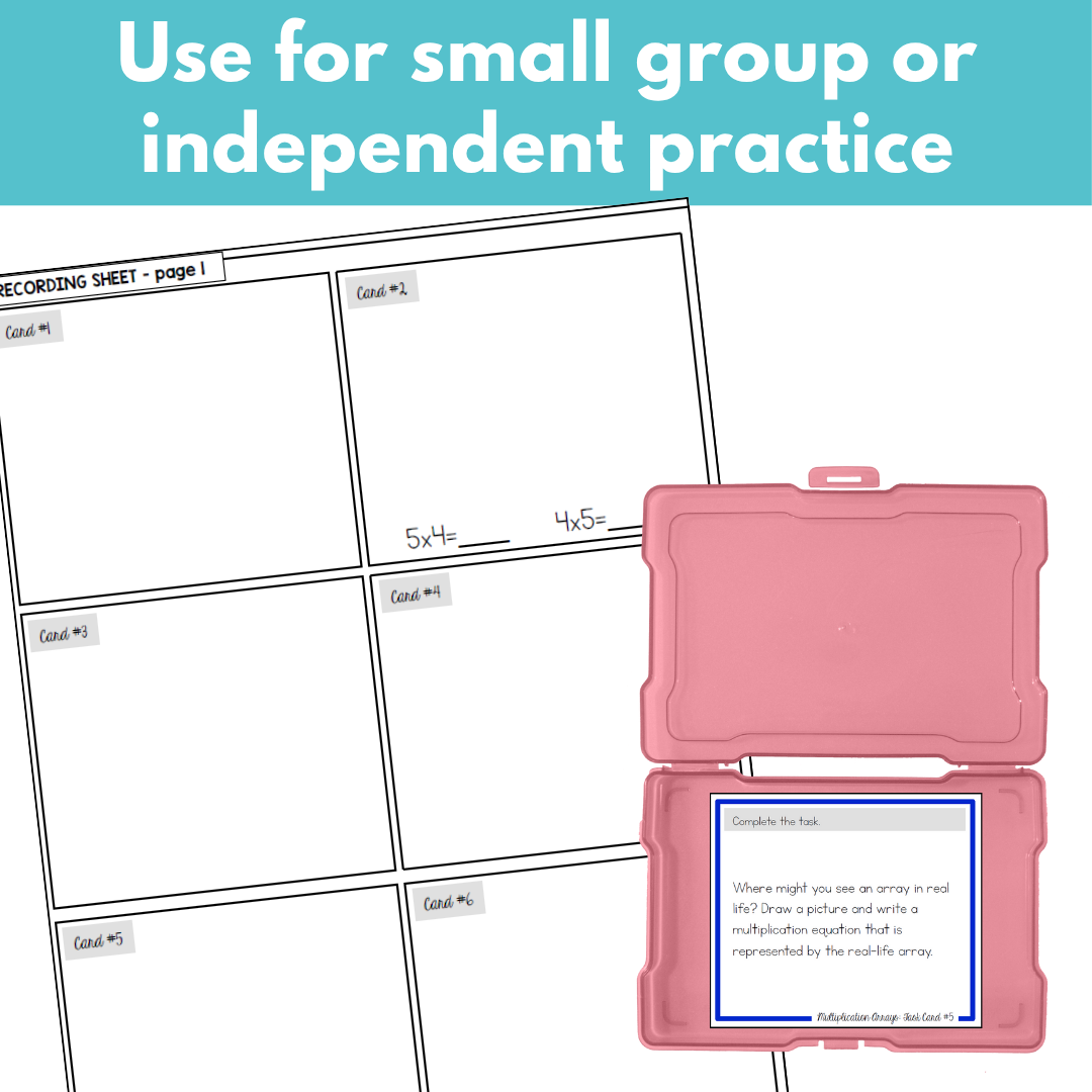 Multiplication Arrays Task Cards for Basic Multiplication Facts