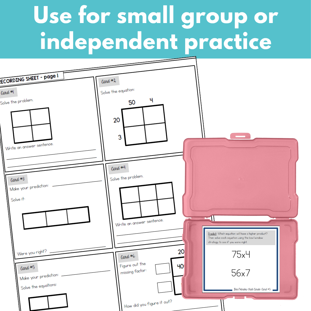 Box or Window Method - Multi-Digit Multiplication Task Cards