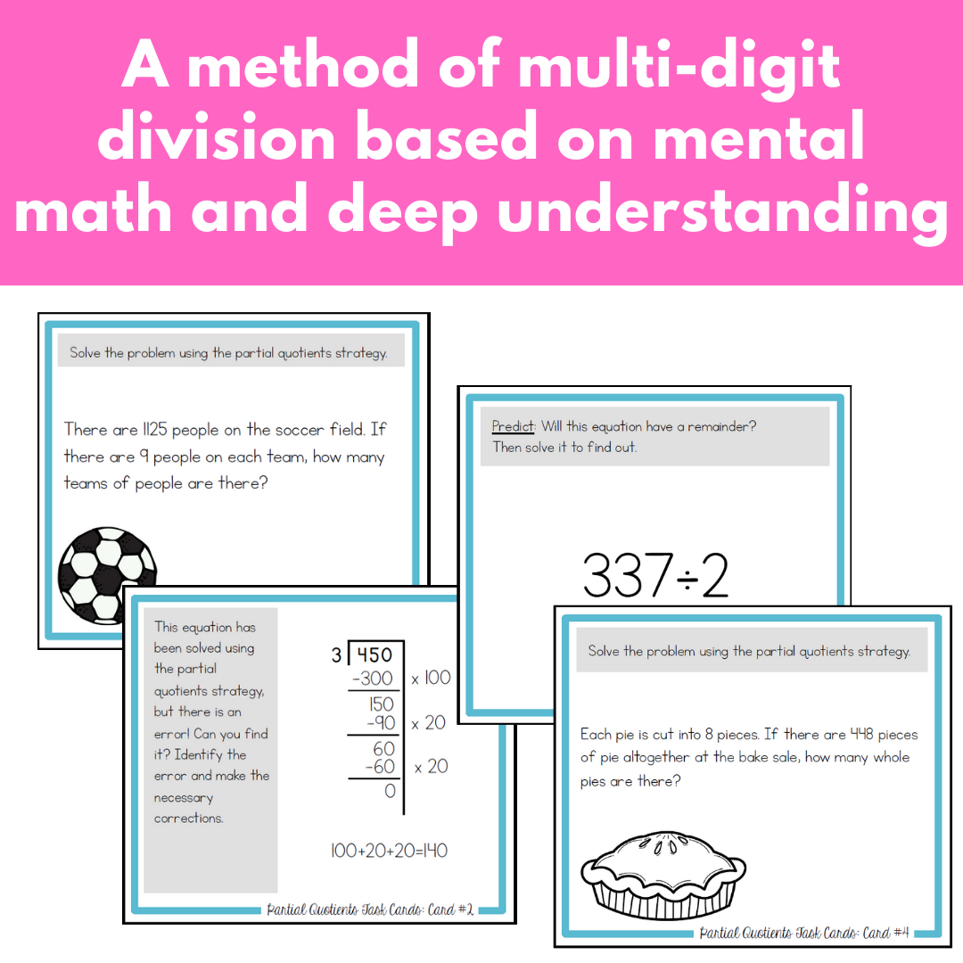 Long Division Task Cards: The Partial Quotients Strategy