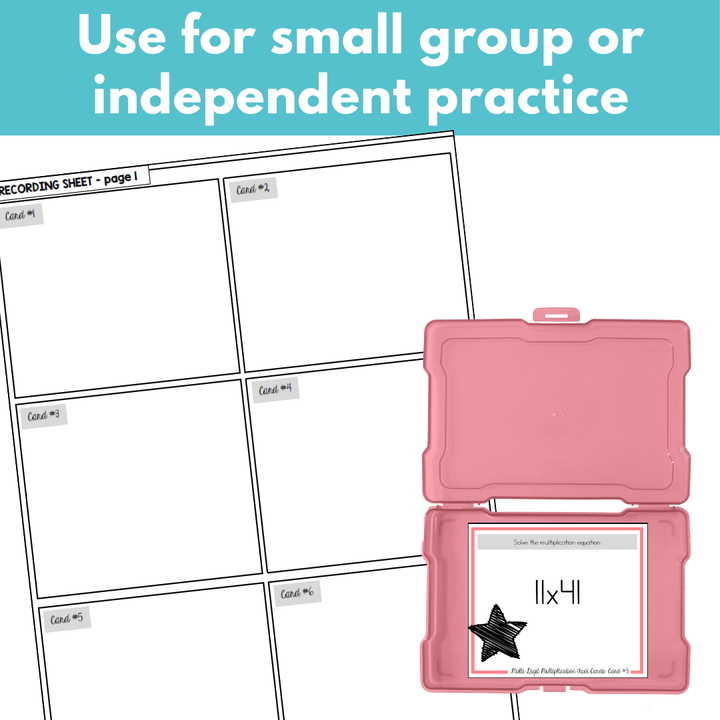 Multi-Digit Multiplication Task Cards 2-Digit by 2-Digit & Strategy Posters