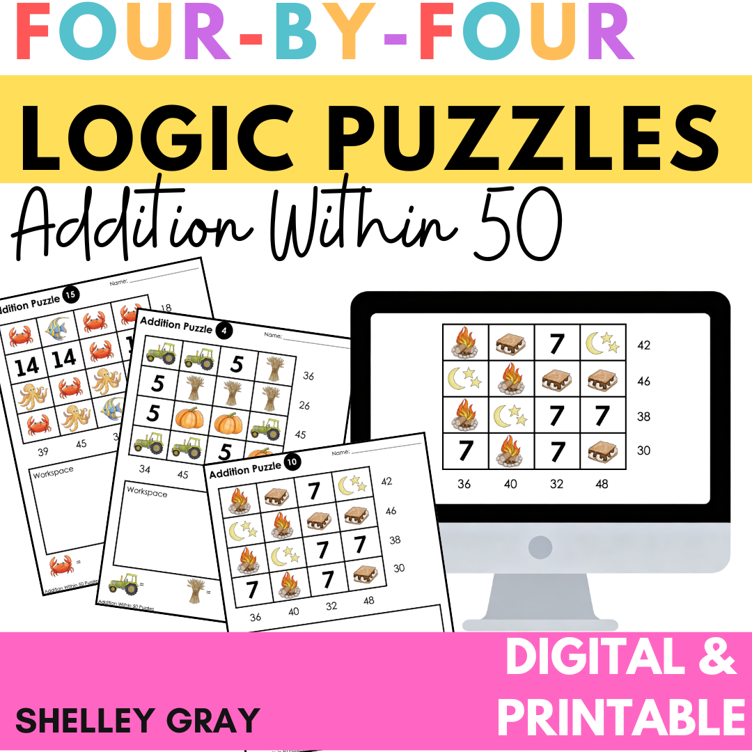 Addition & Subtraction Problem Solving to 50 Logic Puzzles | Critical Thinking