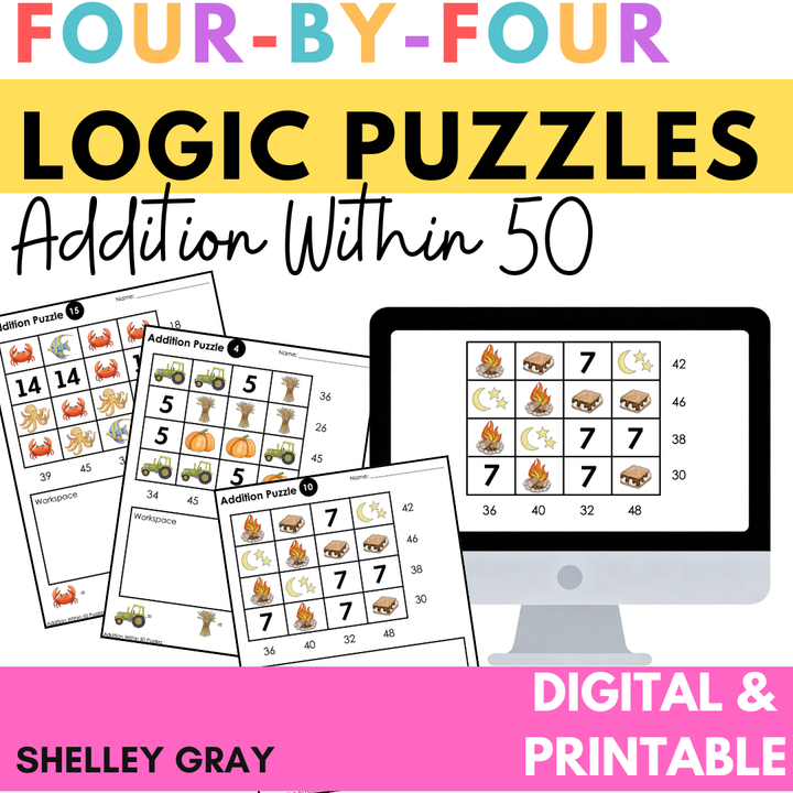 Addition & Subtraction Problem Solving to 50 Logic Puzzles | Critical Thinking