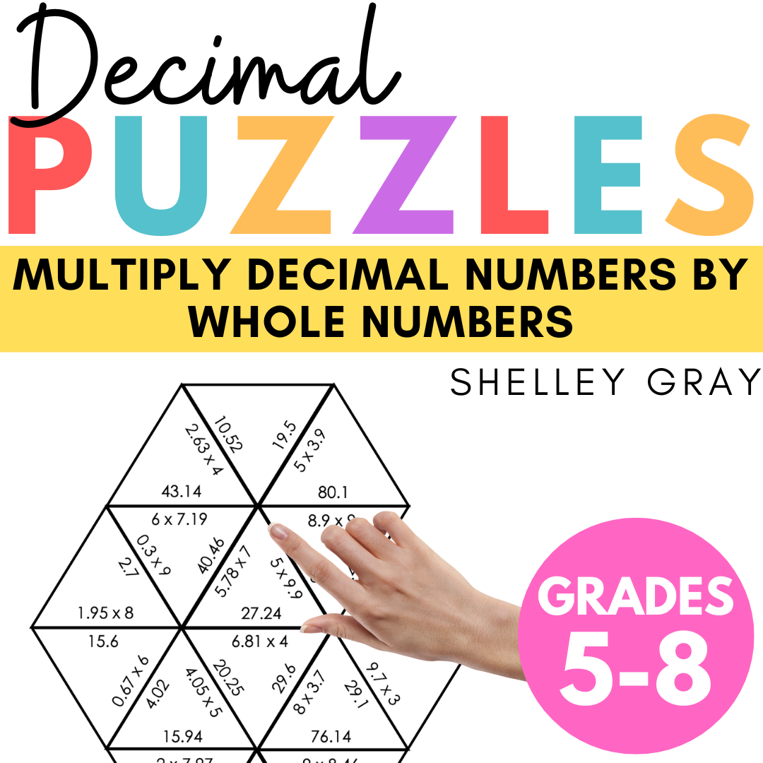 Multiply Decimal Numbers by Whole Numbers Math Puzzles; Tarsia Puzzles and More