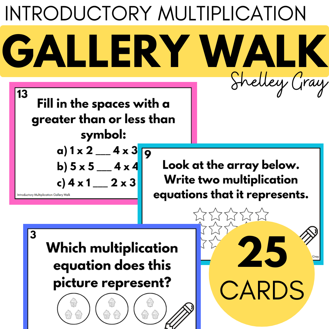 Multiplication Facts to 25 Around the Room Gallery Walk