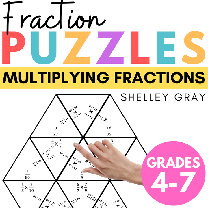 Multiplying Fractions, Fraction Math Puzzles for Extra Practice (Mazes, Tarsia)