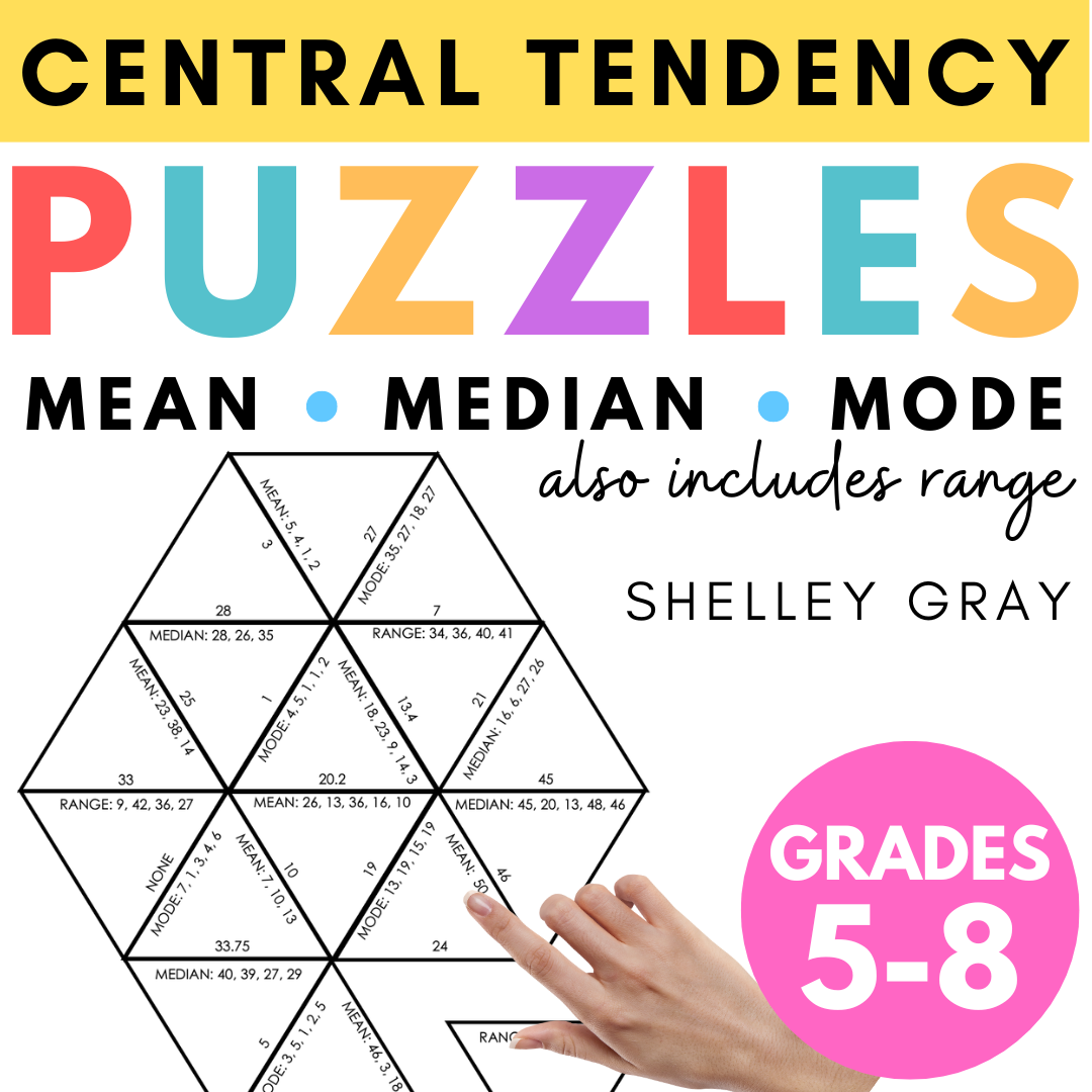 Mean Median Mode Range Puzzles | Measures of Central Tendency