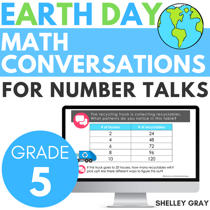 Earth Day Math Conversations for Number Talks, 5th Grade, 20 Number Talks