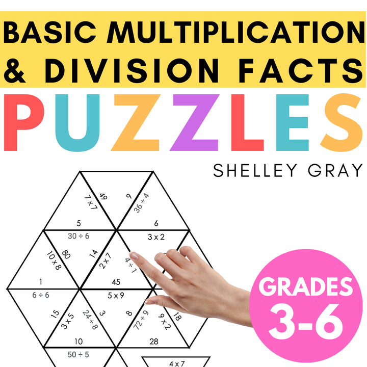 Multiplication & Division Basic Facts Math Puzzles (Tarsia Cross-Numbe ...
