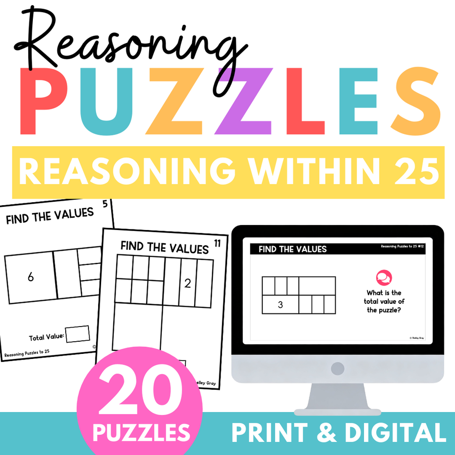 Problem Solving Number Track 20 Math Reasoning Puzzles to 25 | Grade 1 Problem Solving & Number Sense ...