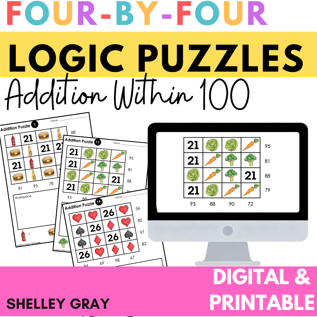 Addition & Subtraction Problem Solving to 100 Logic Puzzles | Critical Thinking