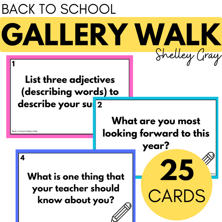 Back-to-School Around the Room Gallery Walk