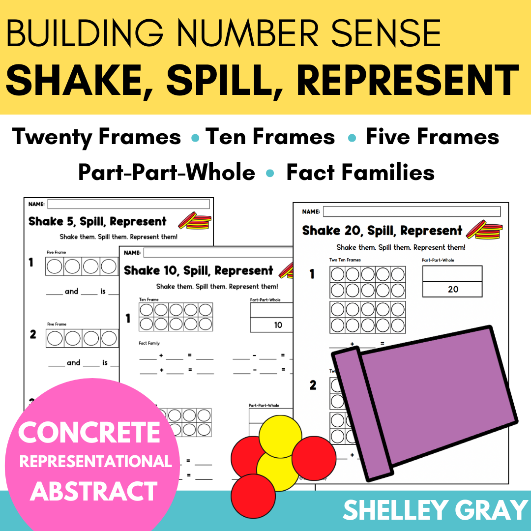 Shake and Spill Math Game - Partners of 5, 10, 20 Part Part Whole, Fact Families