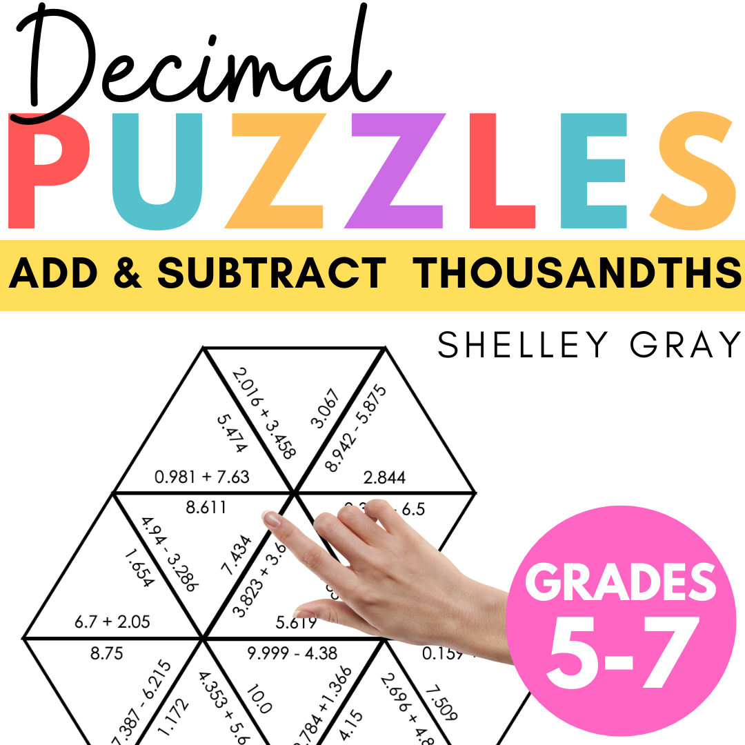 Decimal (Thousandths) Addition Subtraction Math Puzzles; Tarsia Puzzles and More