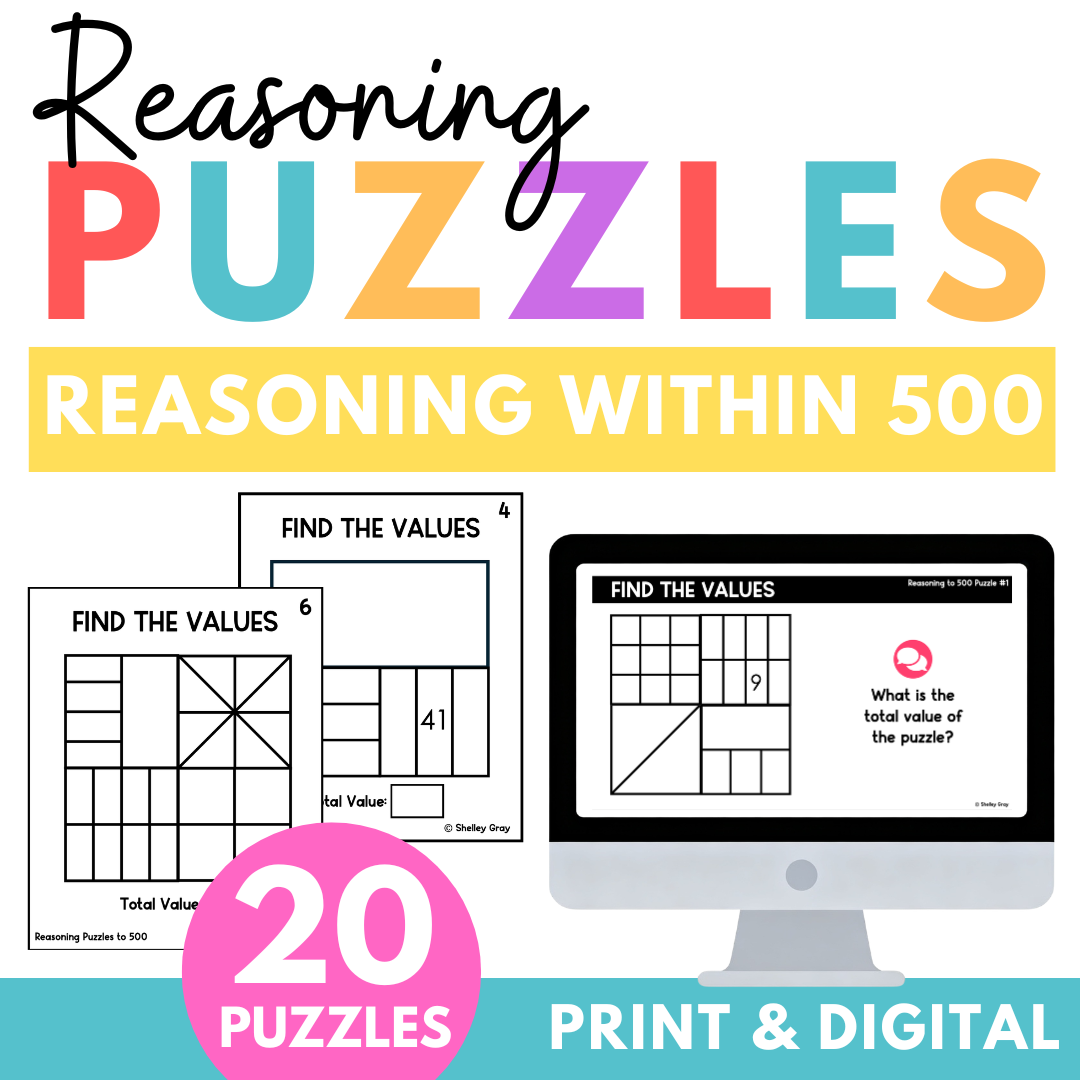 Math Reasoning Puzzles to 500 | Grade 4-6 Problem Solving & Number Sense