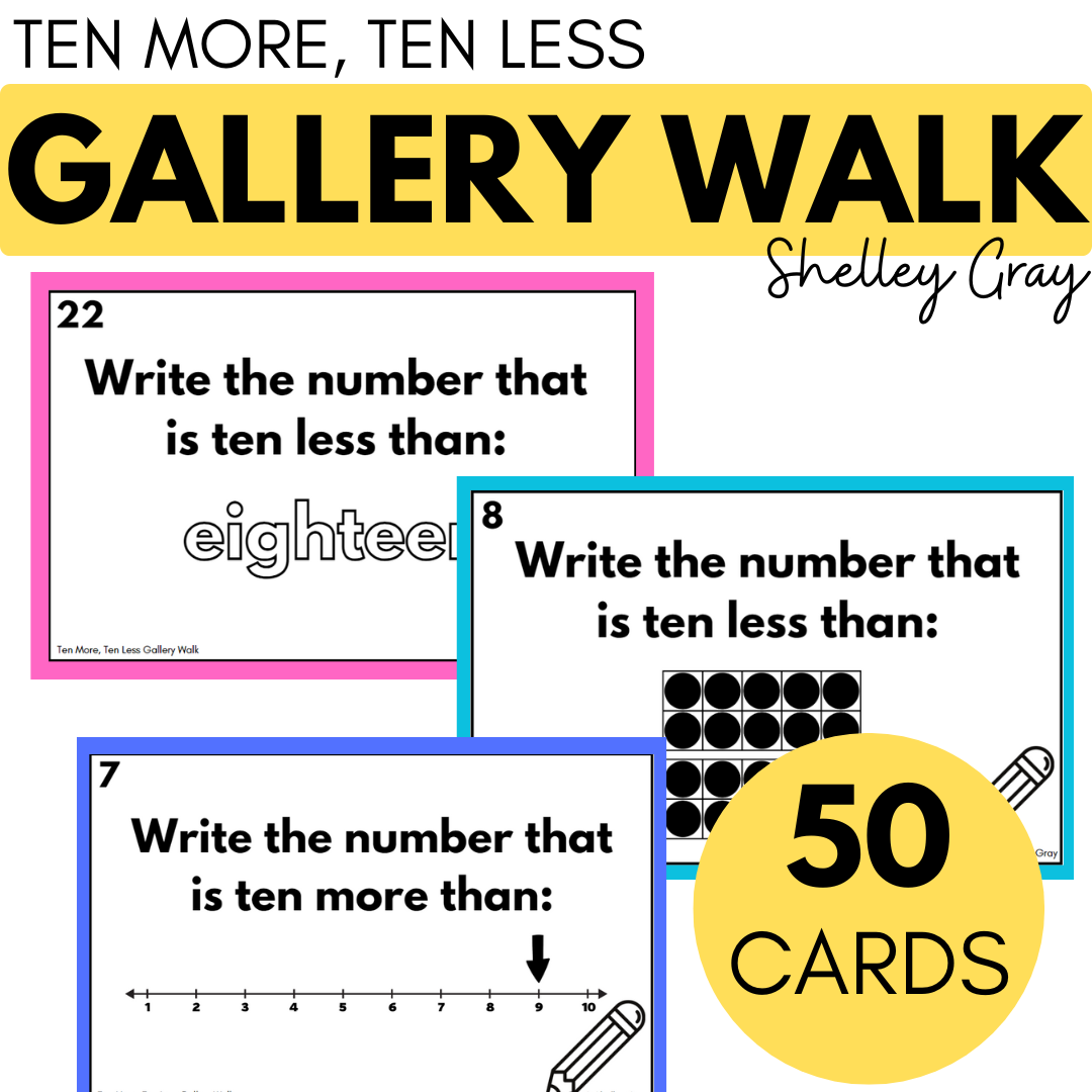 10 More 10 Less Around the Room Gallery Walk
