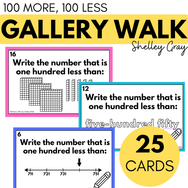 100 More 100 Less Around the Room Gallery Walk