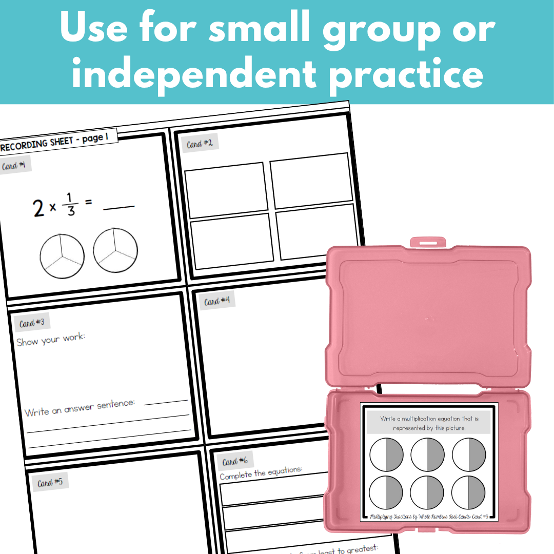 Multiplying Fractions by Whole Numbers Task Cards - Fraction Practice