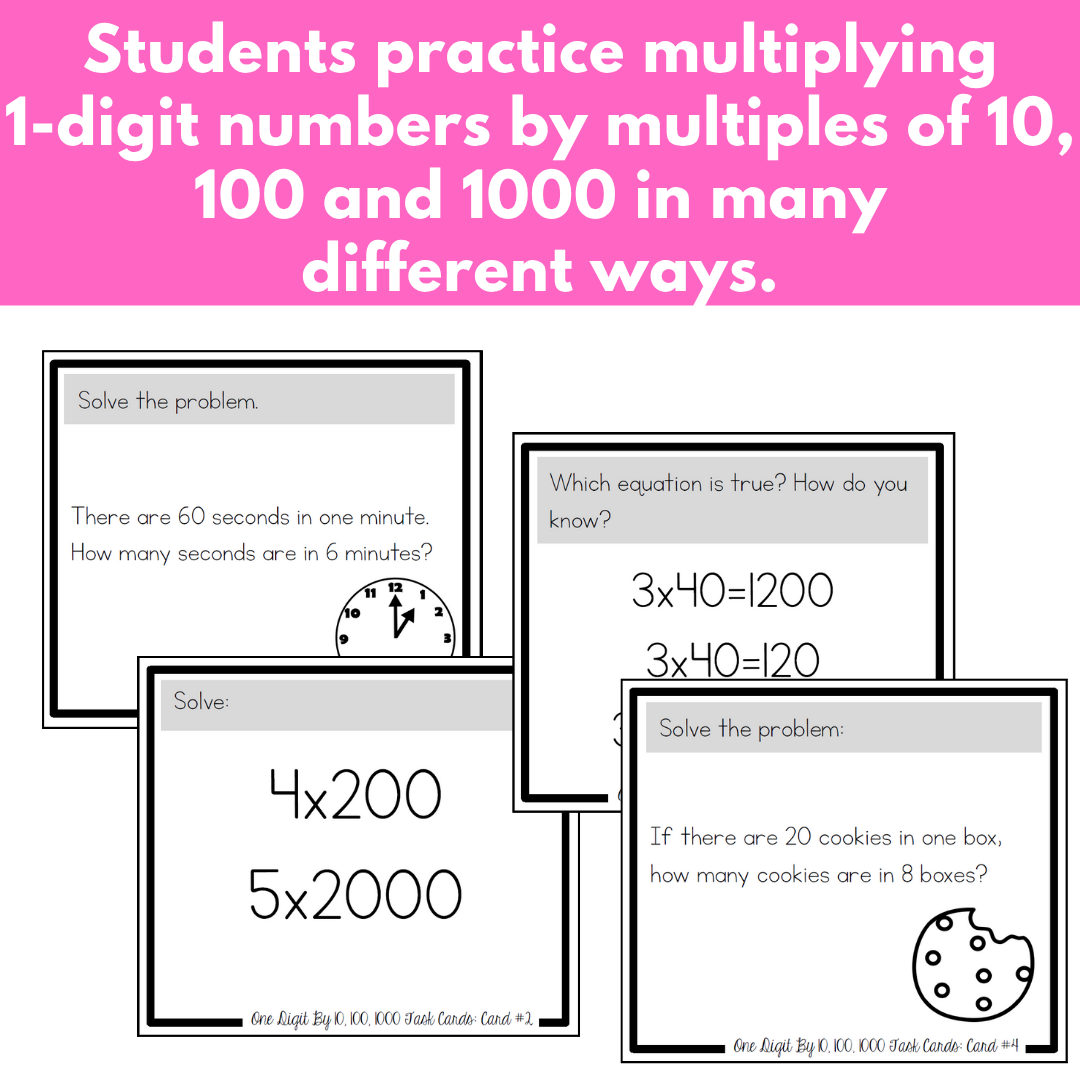 Multiplying 1-Digit Numbers by 10, 100, and 1000 - Multi-Digit Multiplication