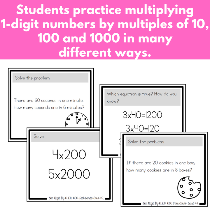 Multiplying 1-Digit Numbers by 10, 100, and 1000 - Multi-Digit Multiplication