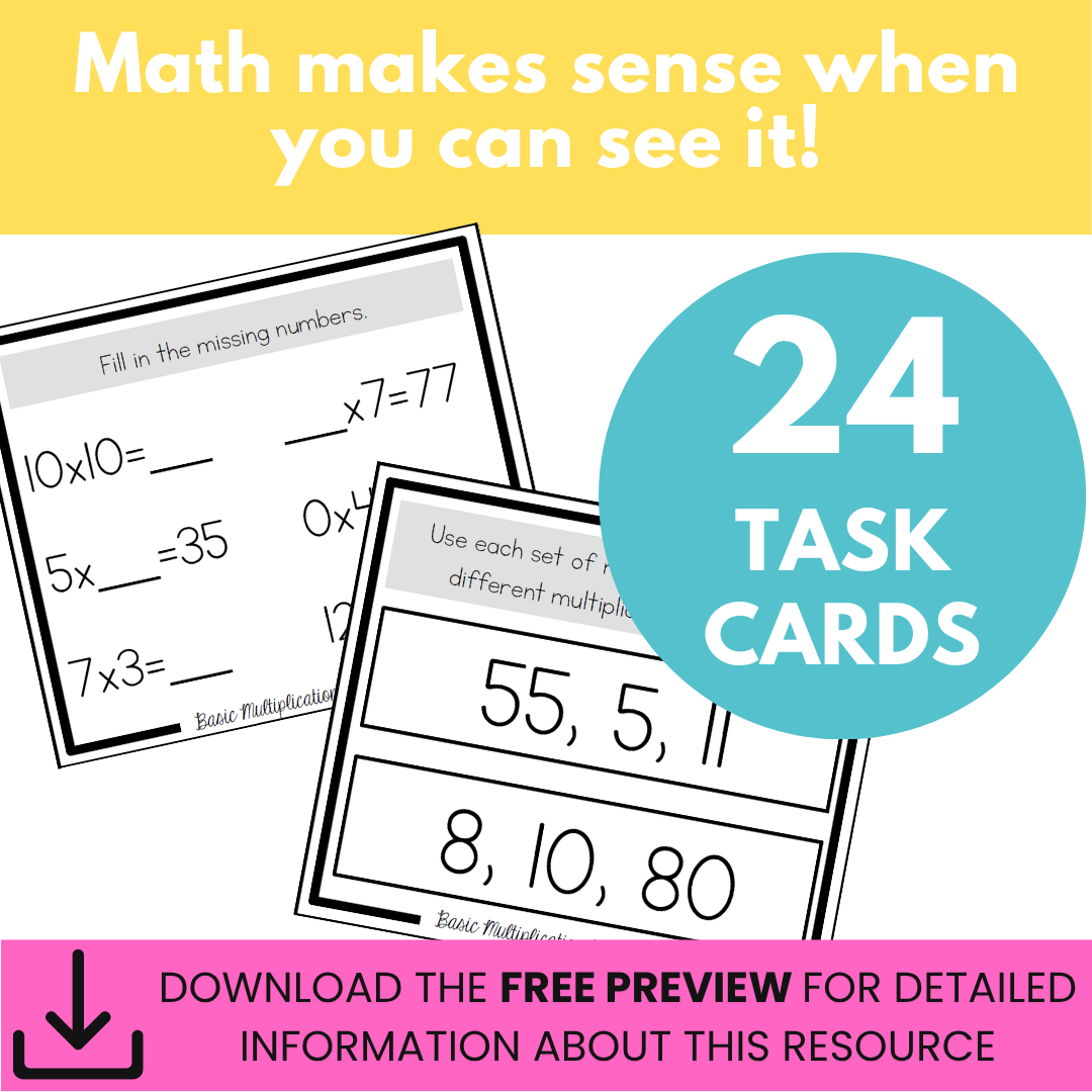 Multiplication Task Cards - x0 to x12 Multiplication Facts