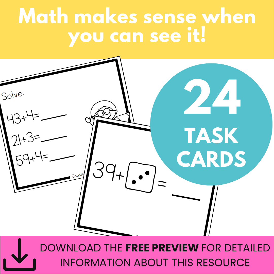Addition Strategy Task Cards: Counting On (Sums to 100) SECOND GRADE