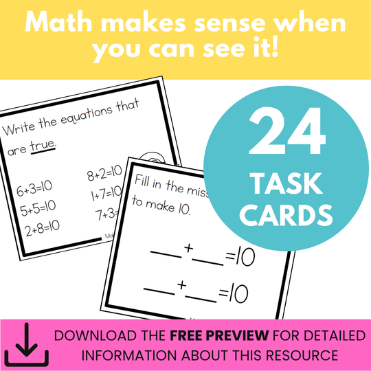 Addition Strategy Task Cards: Making Ten Facts – Shelley Gray Teaching