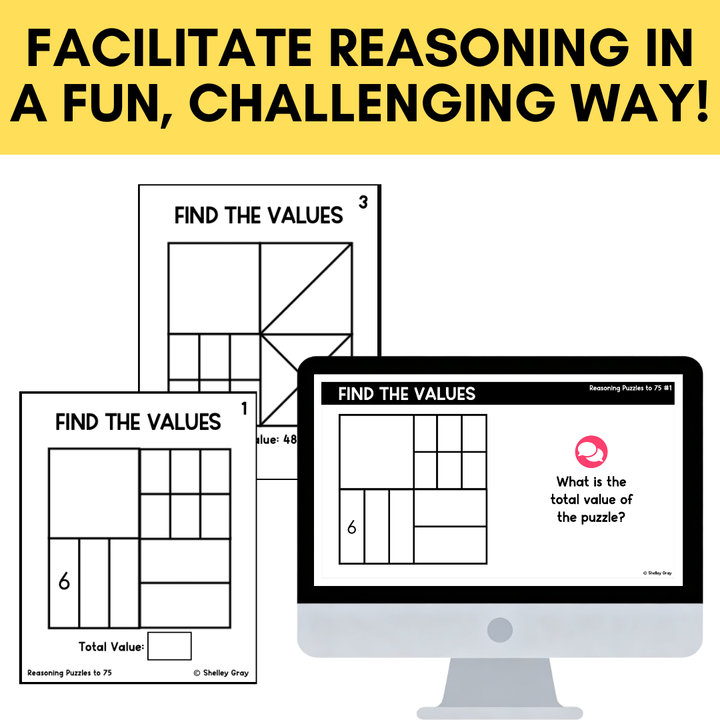 Math Reasoning Puzzles to 75 | Grade 2–3 Problem Solving & Number Sense