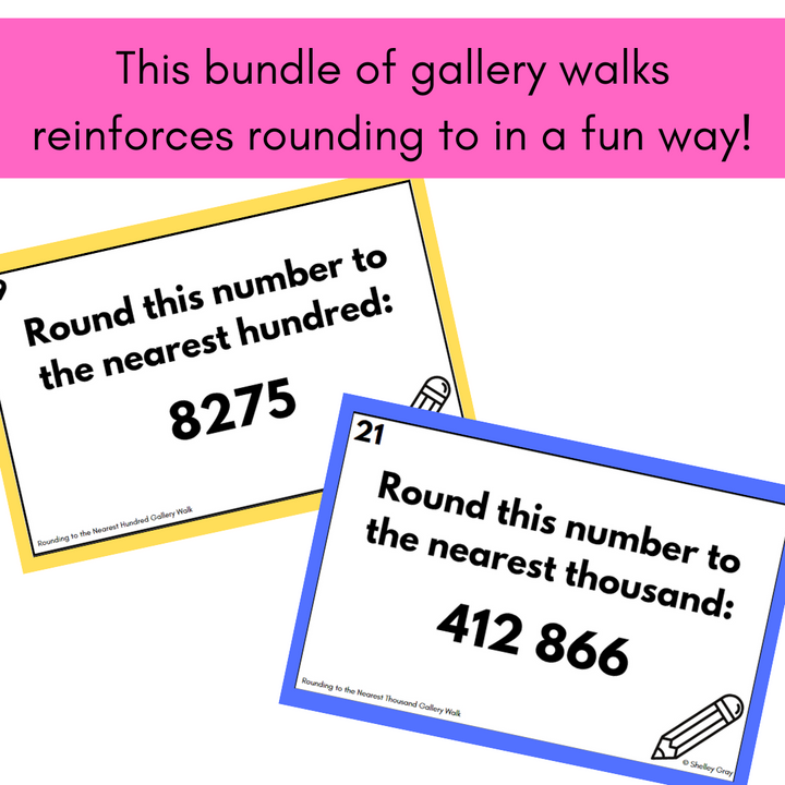 Rounding Numbers - Around the Room Gallery Walk Bundle