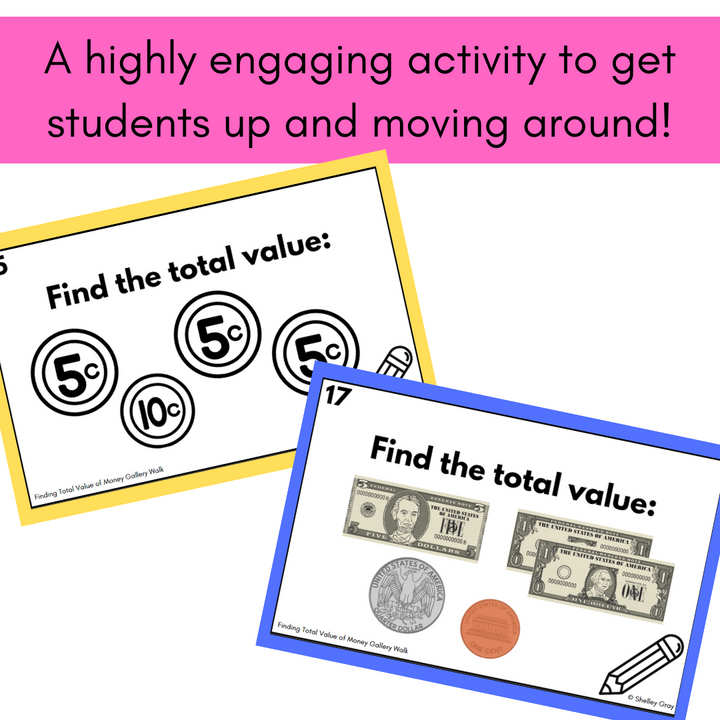 Learning Money Values Money Values Activities - Around the Room Gallery Walk – Shelley Gray ...