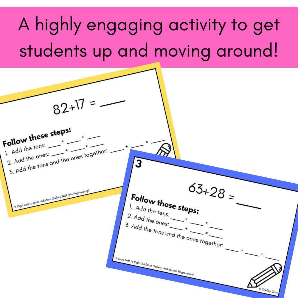 Left to Right Addition Gallery Walk BUNDLE – Shelley Gray Teaching