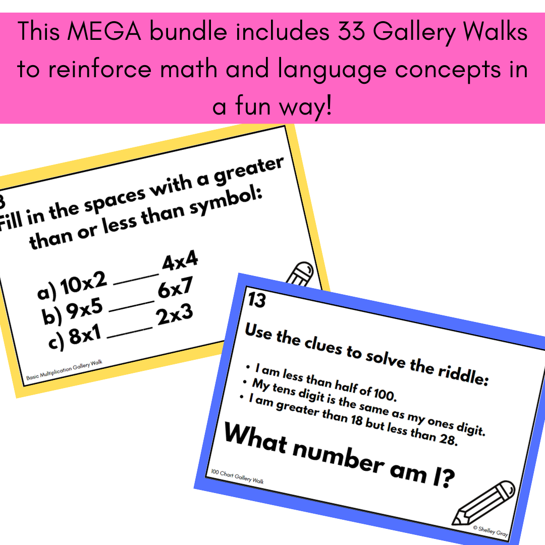 Gallery Walks Bundle for 3rd and 4th Grades