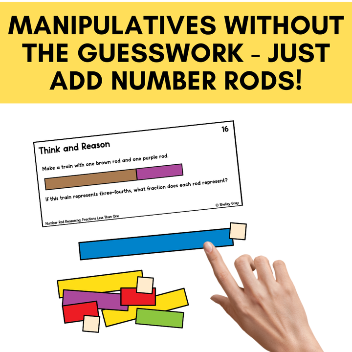 Number Rod Reasoning Tasks (Cuisenaire Rods) Fractions Less Than One
