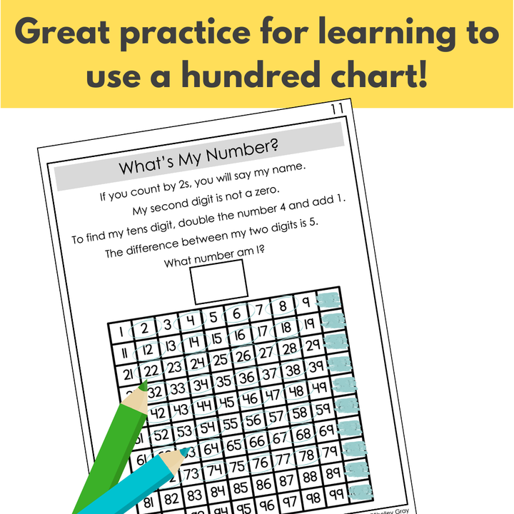 Hundred Chart Activities - What's My Number?