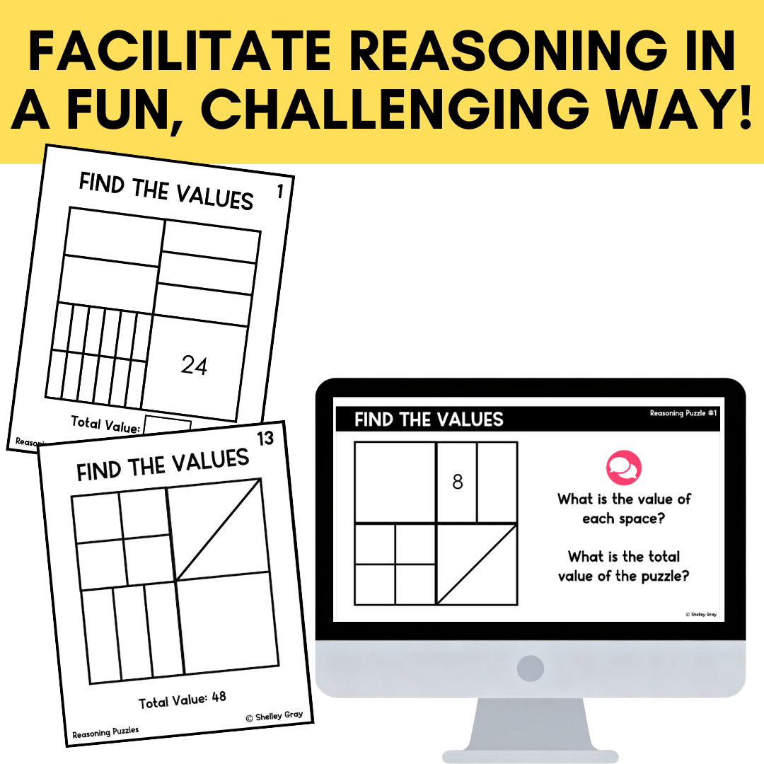 Math Reasoning Puzzles to 100 | Grade 3-5 Problem Solving & Number Sense