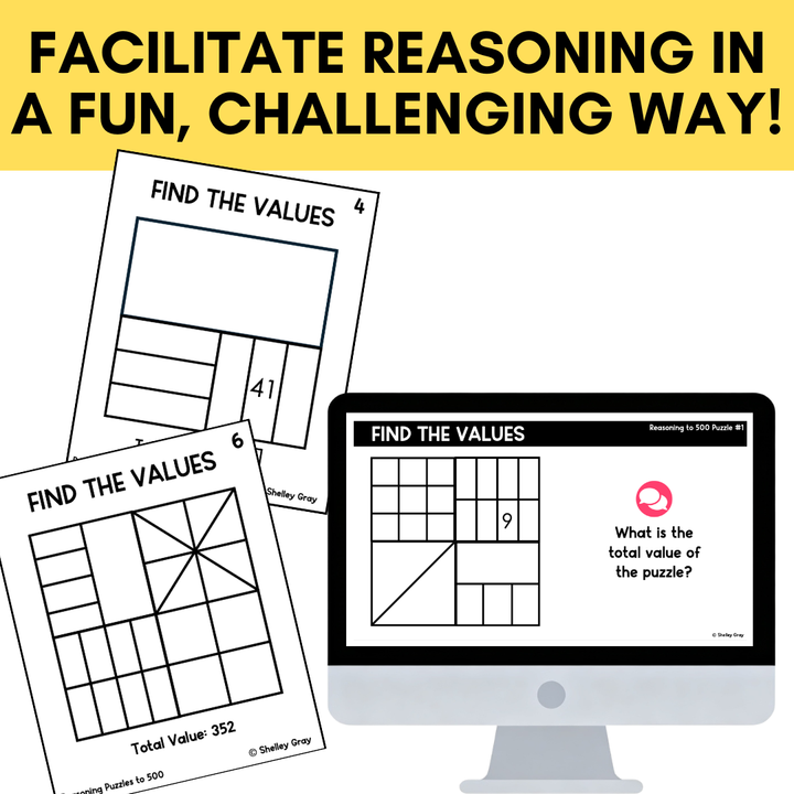 Math Reasoning Puzzles to 500 | Grade 4-6 Problem Solving & Number Sense