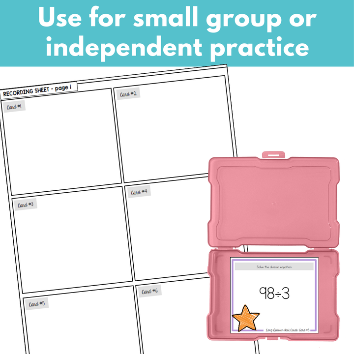 Long Division Task Cards: 2 and 3-digit by 1-digit, some remainders