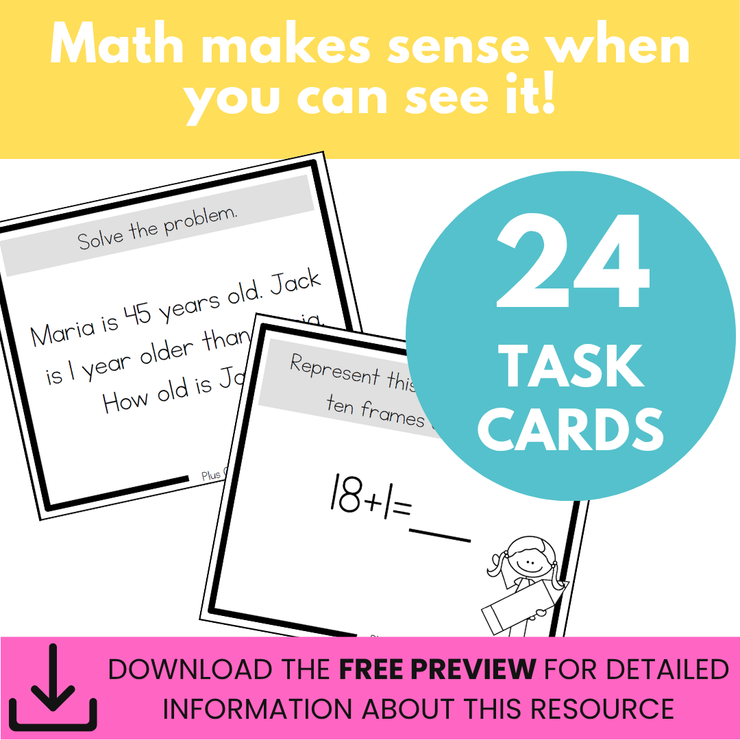 Addition Strategy Task Cards: Plus One (Sums to 100) SECOND GRADE