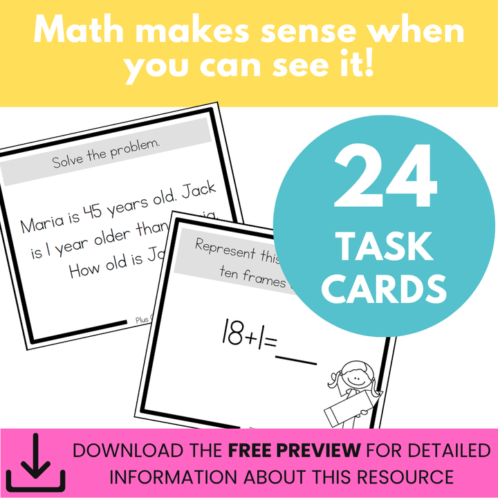Addition Strategy Task Cards: Plus One (Sums to 100) SECOND GRADE