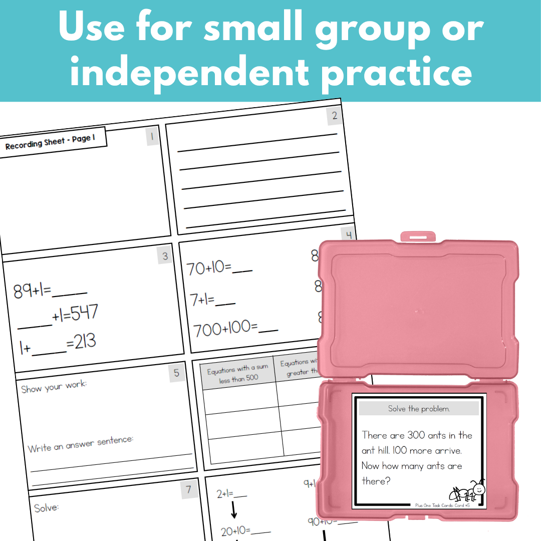 Addition Strategy Task Cards: Plus One and Extensions (Third Grade)